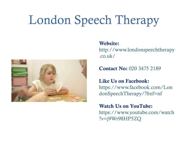 Treatment of Speech and Language Disorders in Children