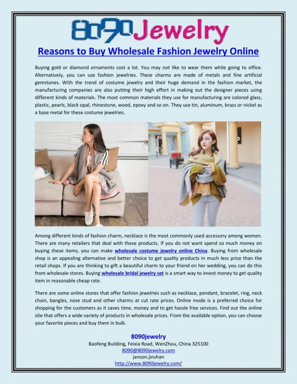 Reasons to Buy Wholesale Fashion Jewelry Online