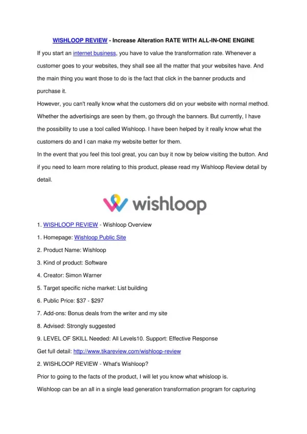 Wishloop Review - Why SHOULD you NEED it ?