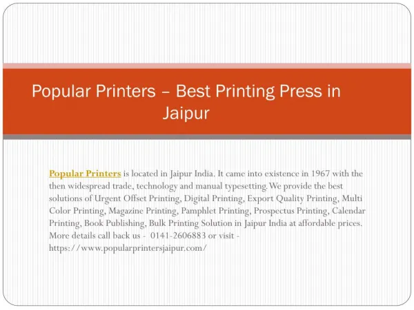 Popular Printers – Best Digital Printing in Jaipur