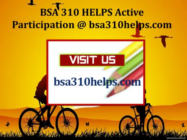 BSA 310 HELPS Active Participation / bsa310helps.com