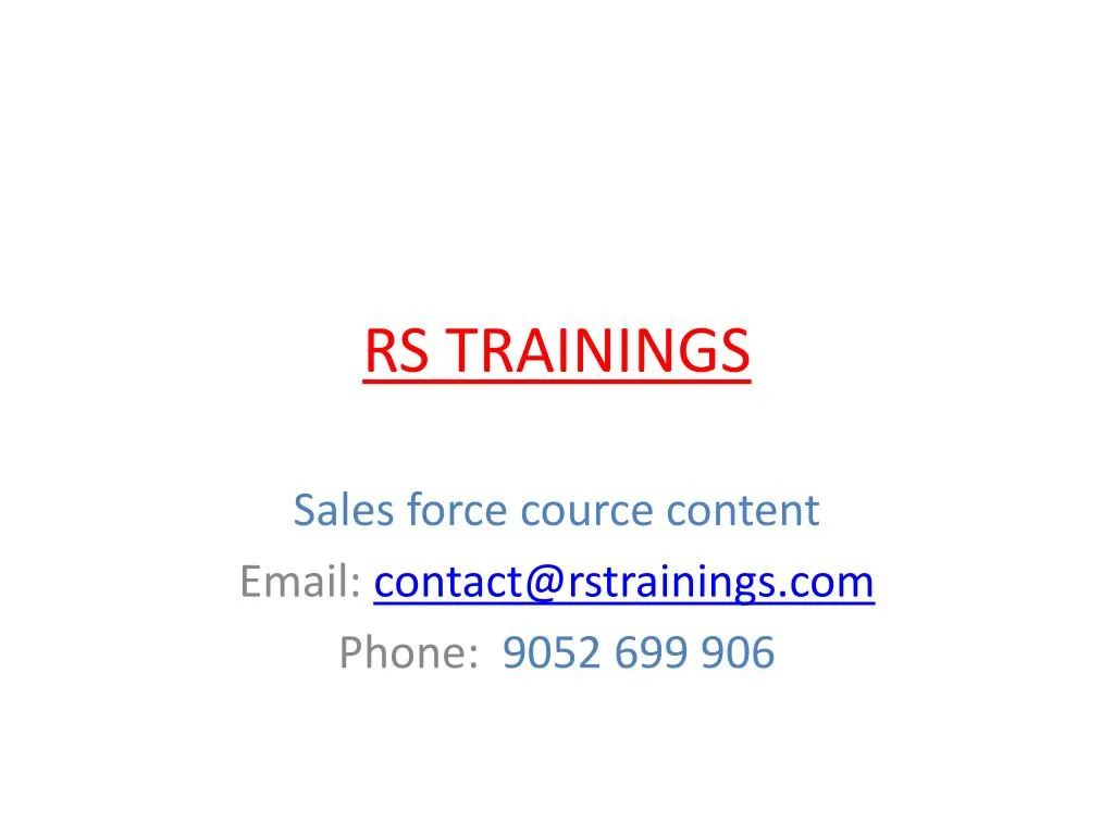 rs trainings