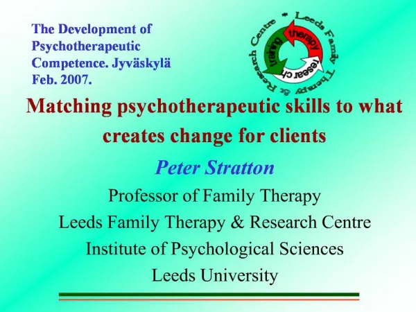 Matching psychotherapeutic skills to what creates change for clients