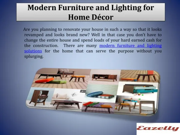 Modern Furniture and Lighting for Home Décor