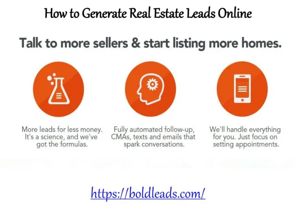 Bold Leads - How to Generate Real Estate Leads Online
