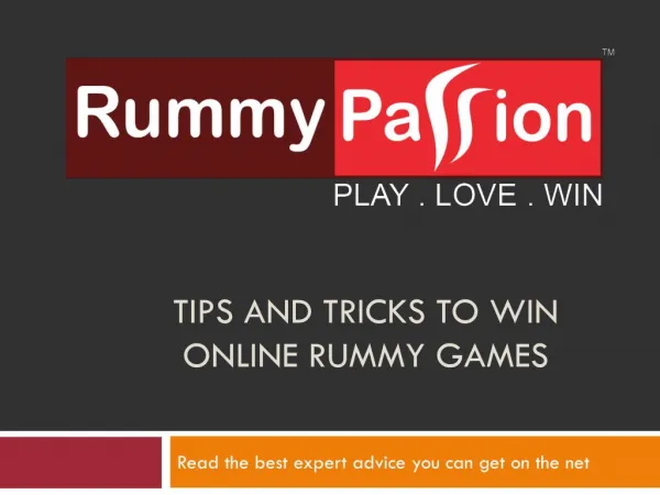 Tips and Tricks to Win Online Rummy Games