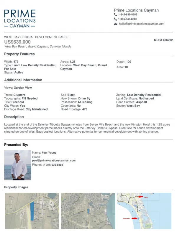 Buying property - West Bay central development Parcel Land for sale in Cayman.
