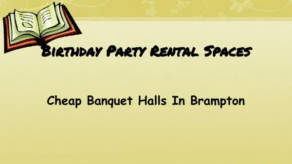 Small Party Halls In Mississauga Great Venues