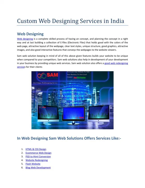 Custom Web Designing Services in India