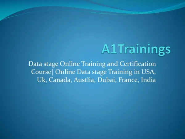 Data stage Online Training in USA, UK, India