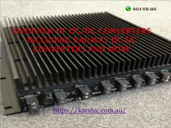 Overview of DC/DC Converters Including Railway DC DC Converters and More