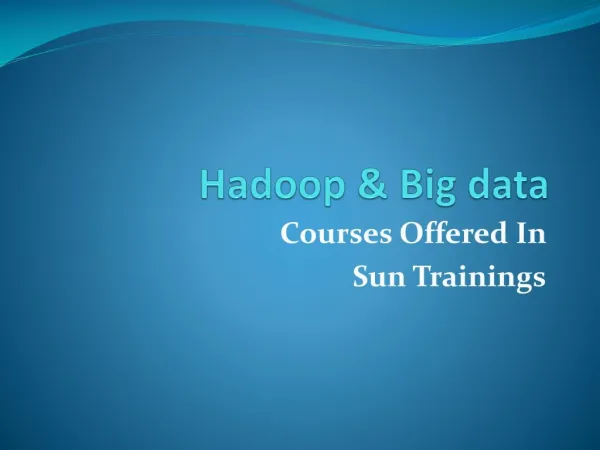 Hadoop Online Training- Course Content