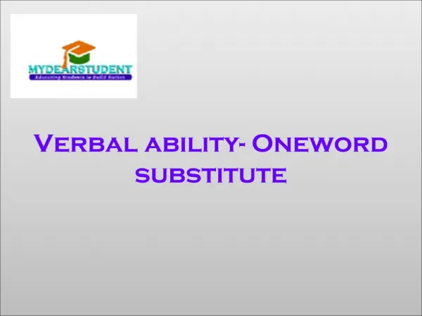 Verbalability-oneword substitute