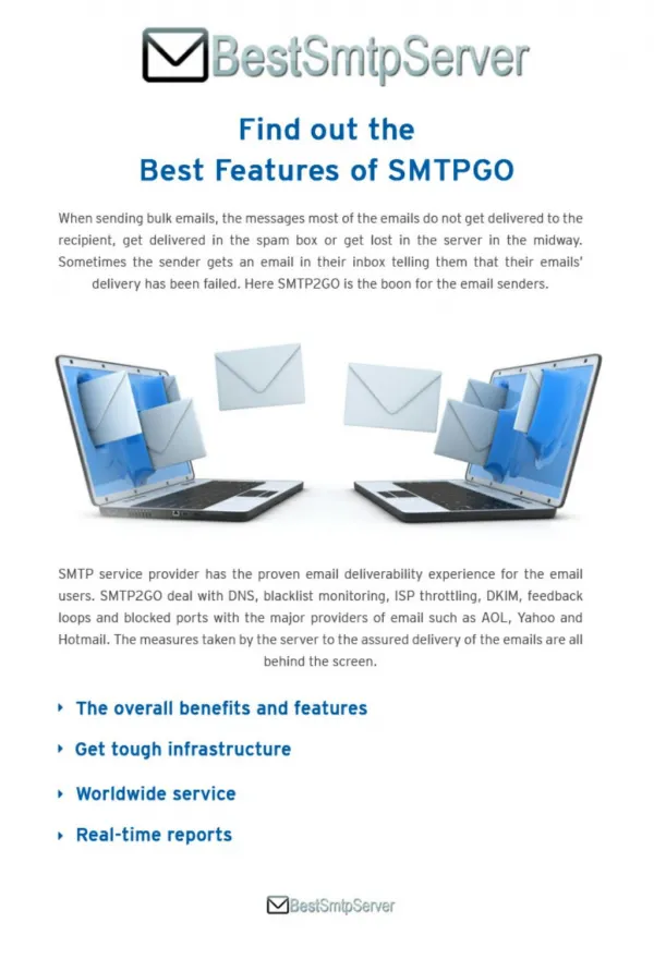 Find out the best Features of SMTPGO