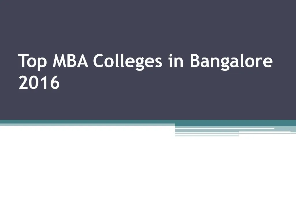top mba colleges in bangalore 2016
