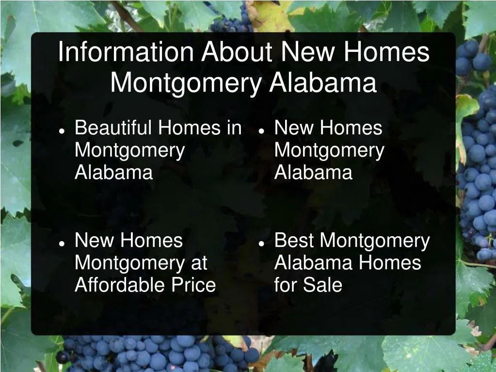 information about new homes montgomery alabama