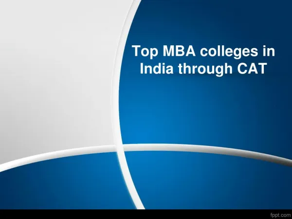 Top MBA colleges in India through CAT