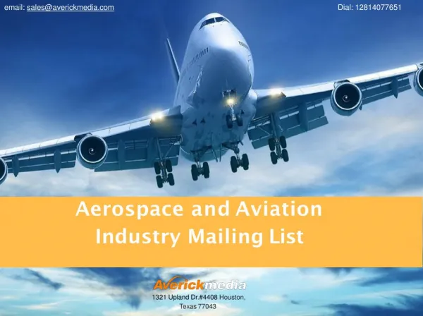 Aviation Industry Mailing List | Aerospace Industry Email Lists | Aviation Marketing Mailing Lists