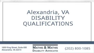 Alexandria, Va Disability Qualifications - slide 1