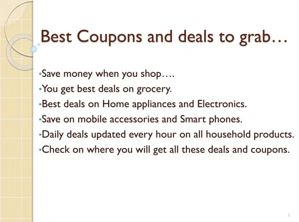 Coupons and deals to grab