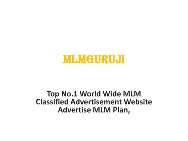 MLM Guruji is a platform users posts and share information about MLM business