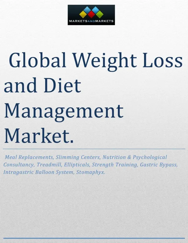 Global Weight Loss and Diet Management Market