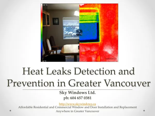 Heat Leaks Detection and Prevention in Greater Vancouver BC