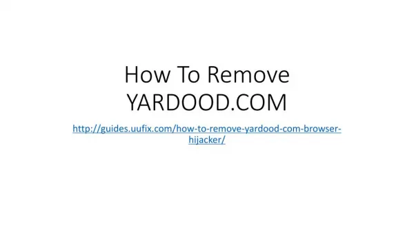 How to Remove Yardood.com