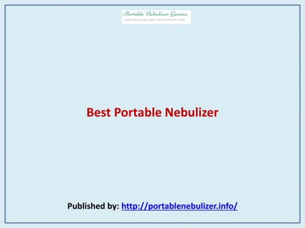 Best Portable Nebulizer