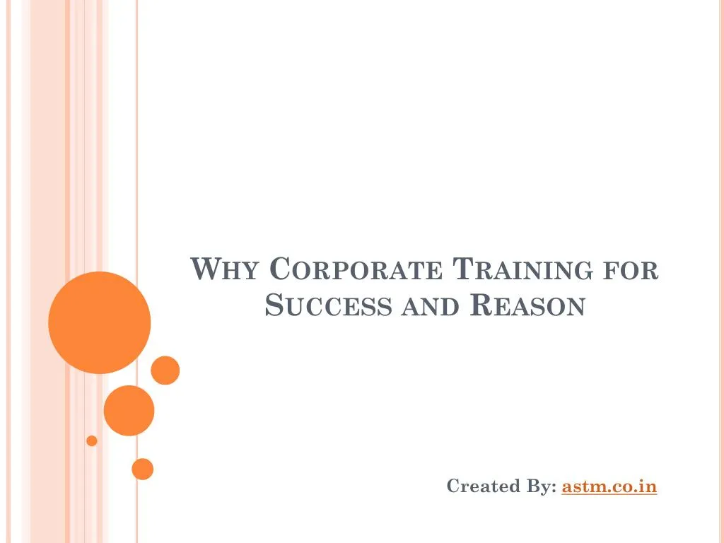 why corporate training for success and reason