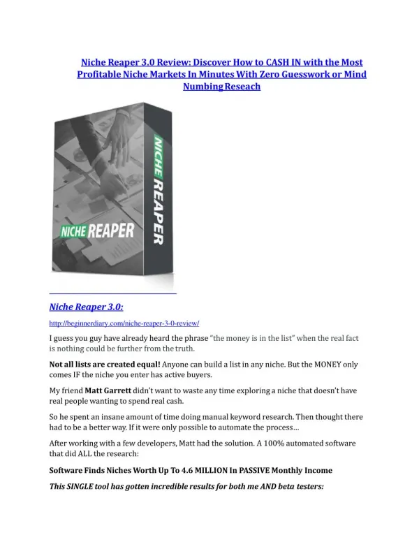 Niche Reaper V3 Review and (FREE) Niche Reaper V3 $24,700 Bonus