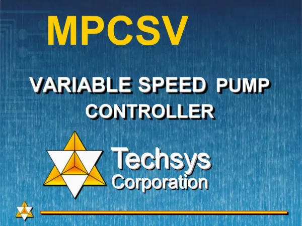 VARIABLE SPEED PUMP CONTROLLER