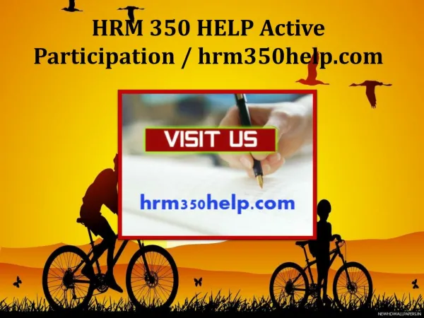 HRM 350 HELP Active Participation / hrm350help.com