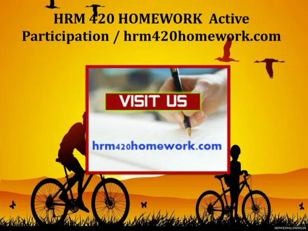 HRM 420 HOMEWORK Active Participation / hrm420homework.com