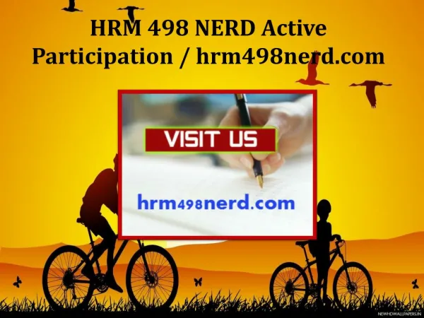 HRM 498 NERD Active Participation / hrm498nerd.com