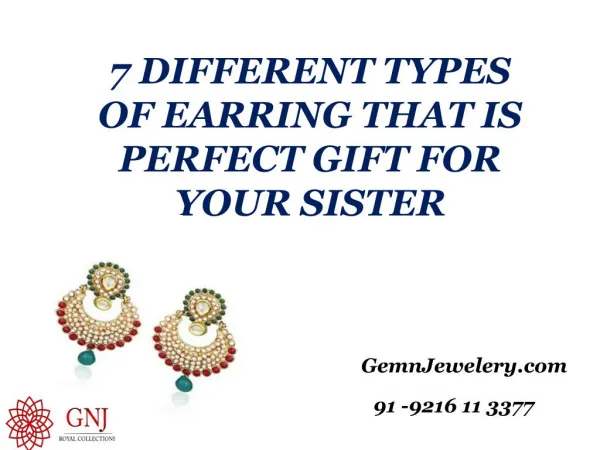 7 differnt types of earring that is perfect gift for your Sister