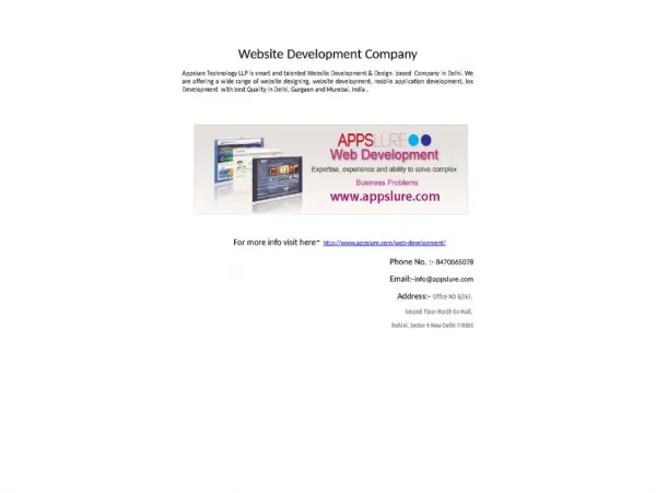 Website Development in Delhi and Design in Delhi, Noida, Gurgaon, Mumbai | Appslure