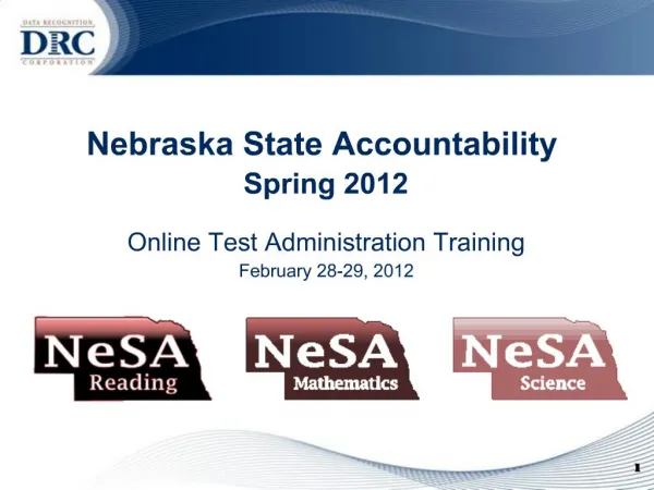 Nebraska State Accountability Spring 2012