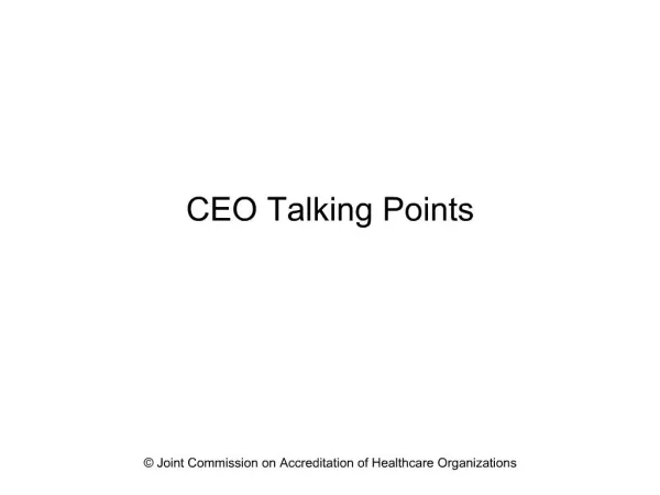 CEO Talking Points