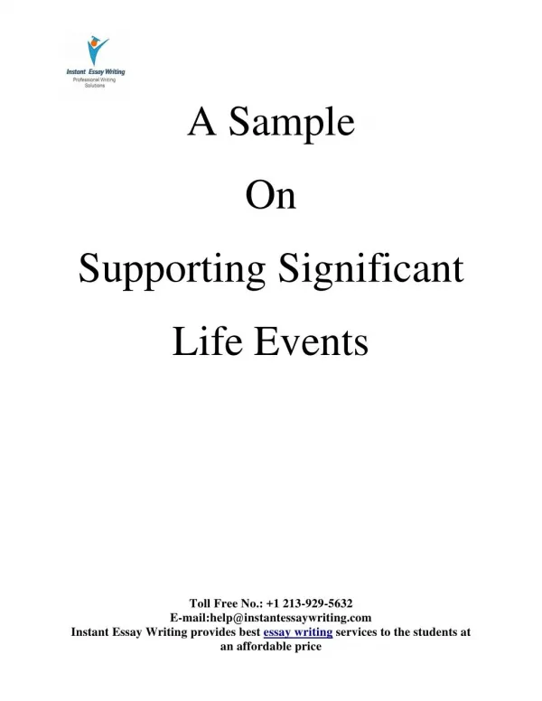 Sample On "Supporting Significant Life Events"