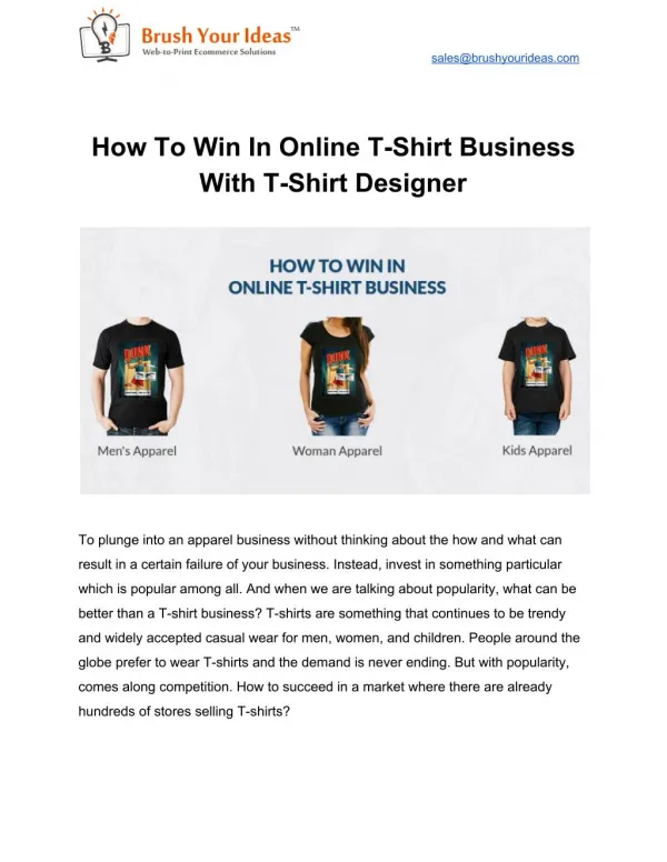 How To Win In Online T-Shirt Business With T-Shirt Designer