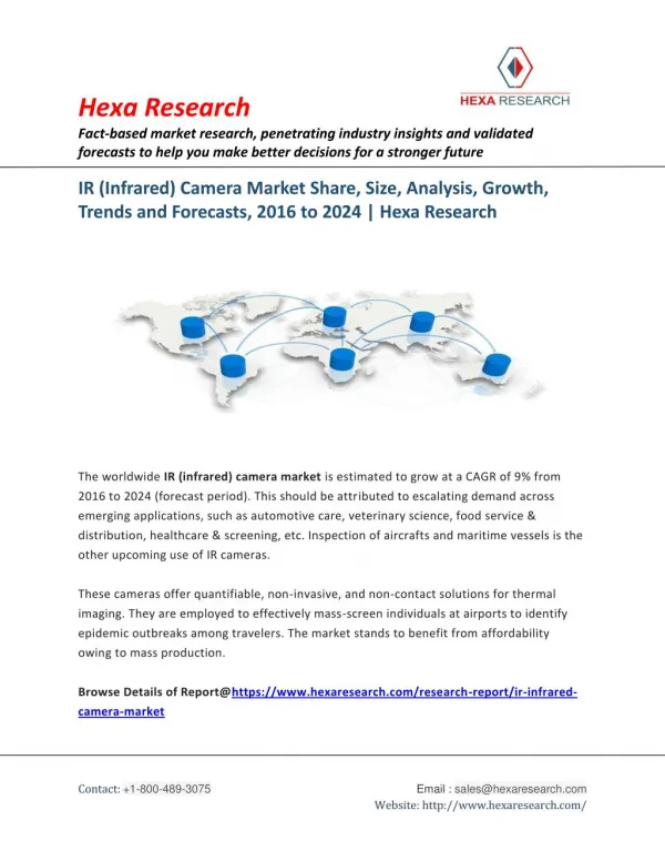 IR (Infrared) Camera Market size, share, analysis Report, 2024 | Hexa Research