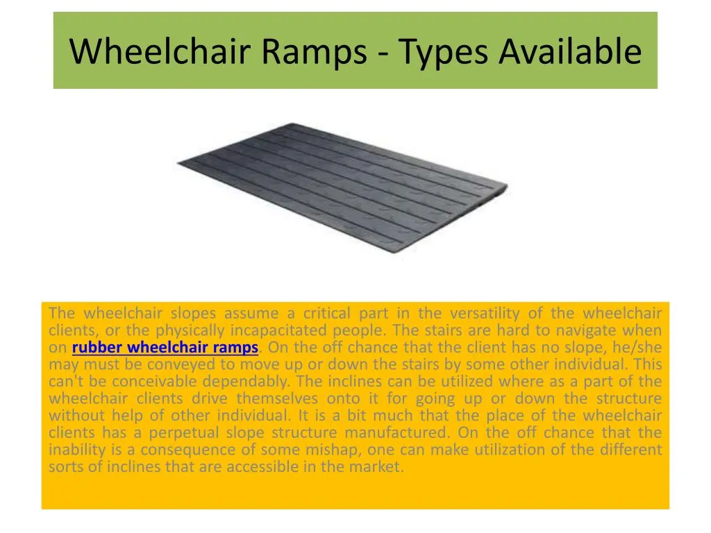 wheelchair ramps types available