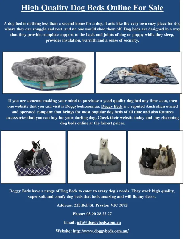 High Quality Dog Beds Online for Sale