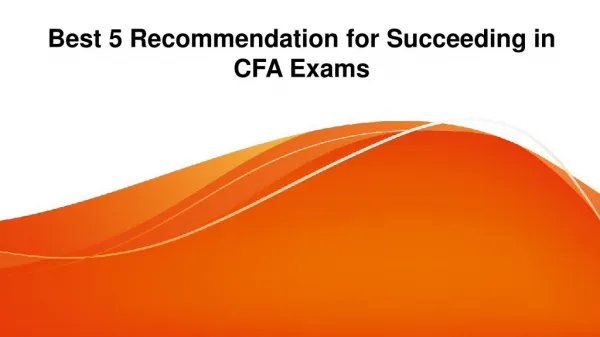 Essential 5 Commandment Ways to Succeed in the CFA Exam