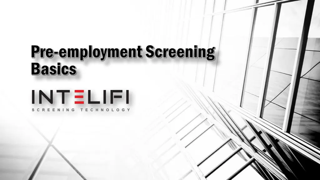 pre employment screening basics