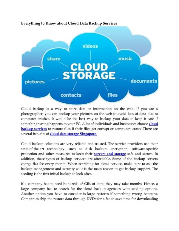 Everything to Know about Cloud Data Backup Services