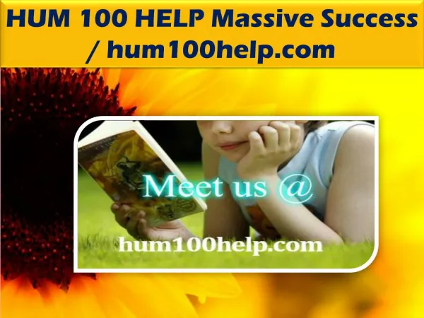 HUM 100 HELP Massive Success / hum100help.com