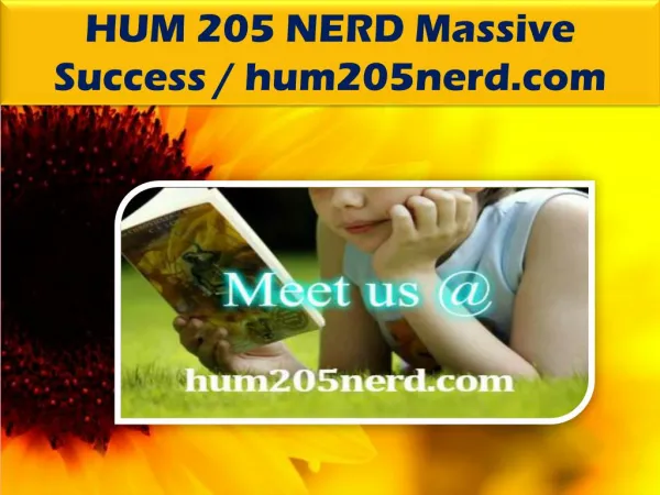 HUM 205 NERD Massive Success / hum205nerd.com