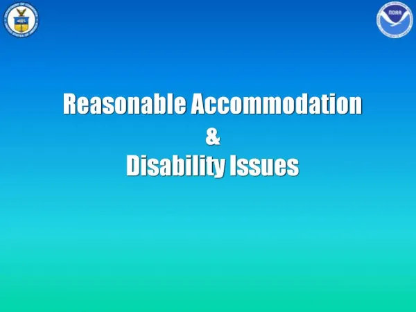 Reasonable Accommodation Disability Issues